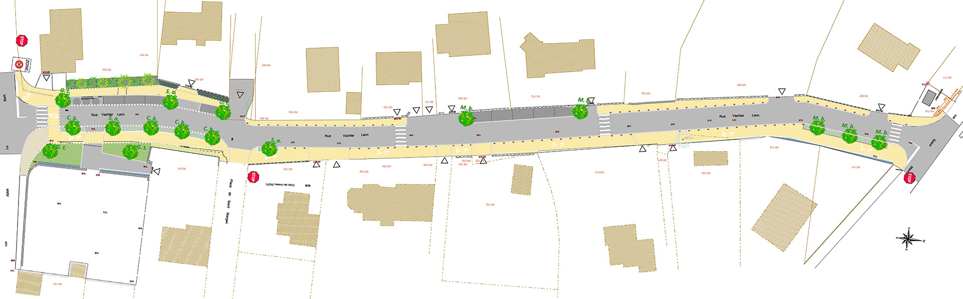 Extrait de plan : aménagement du centre-bourg d'Erdeven