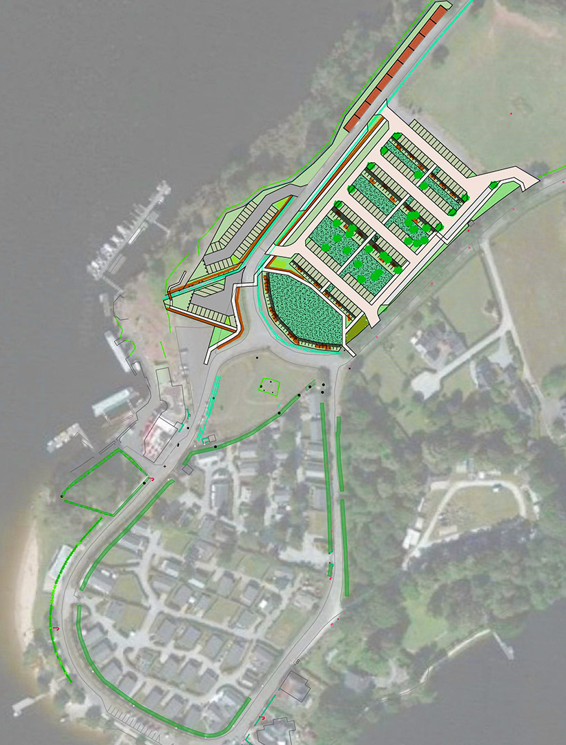 Plan parking sur vue aerienne