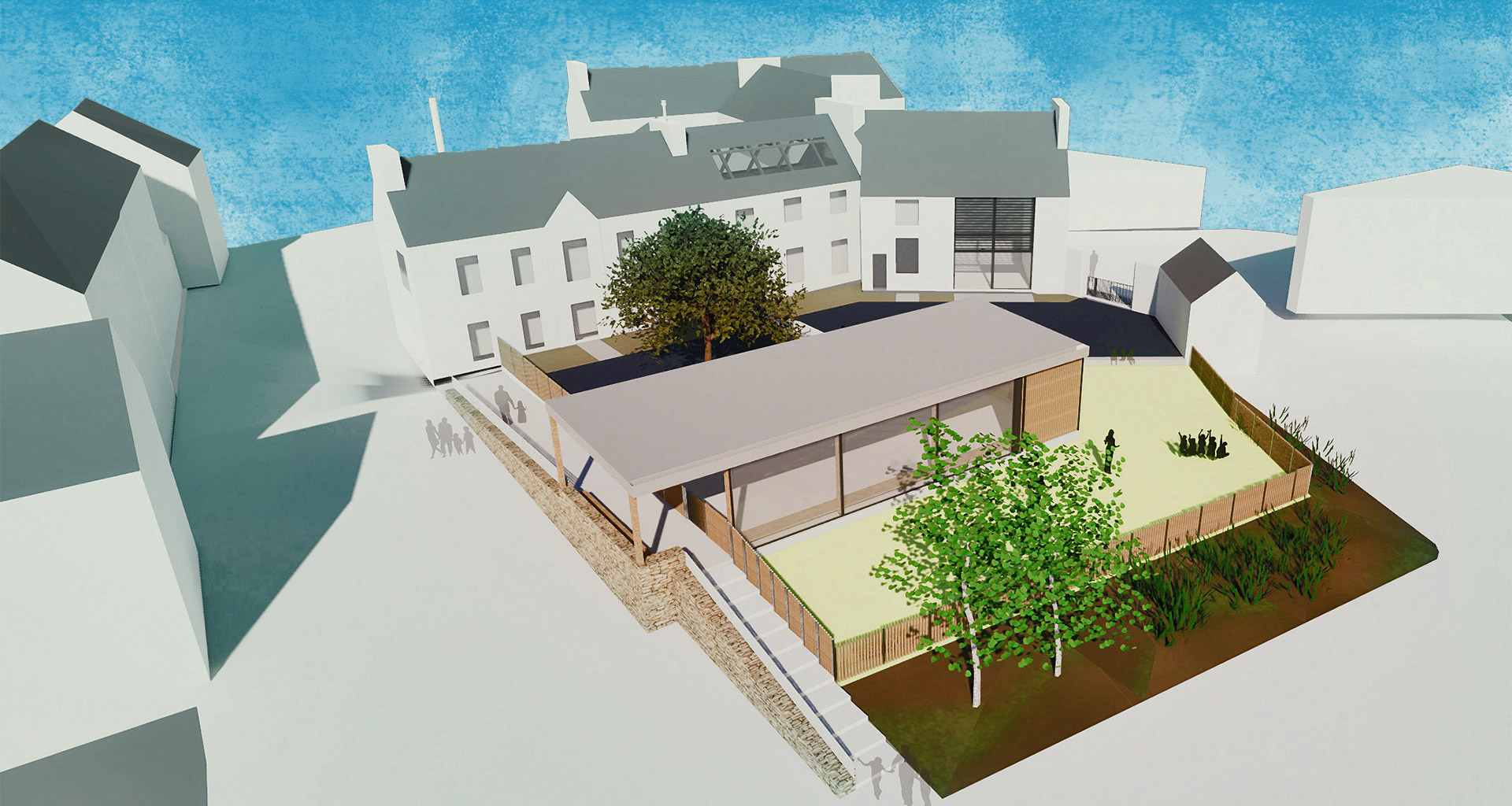 Henon : aménagement des abords de la Maison de la petite enfance et reconstruction d’un préau