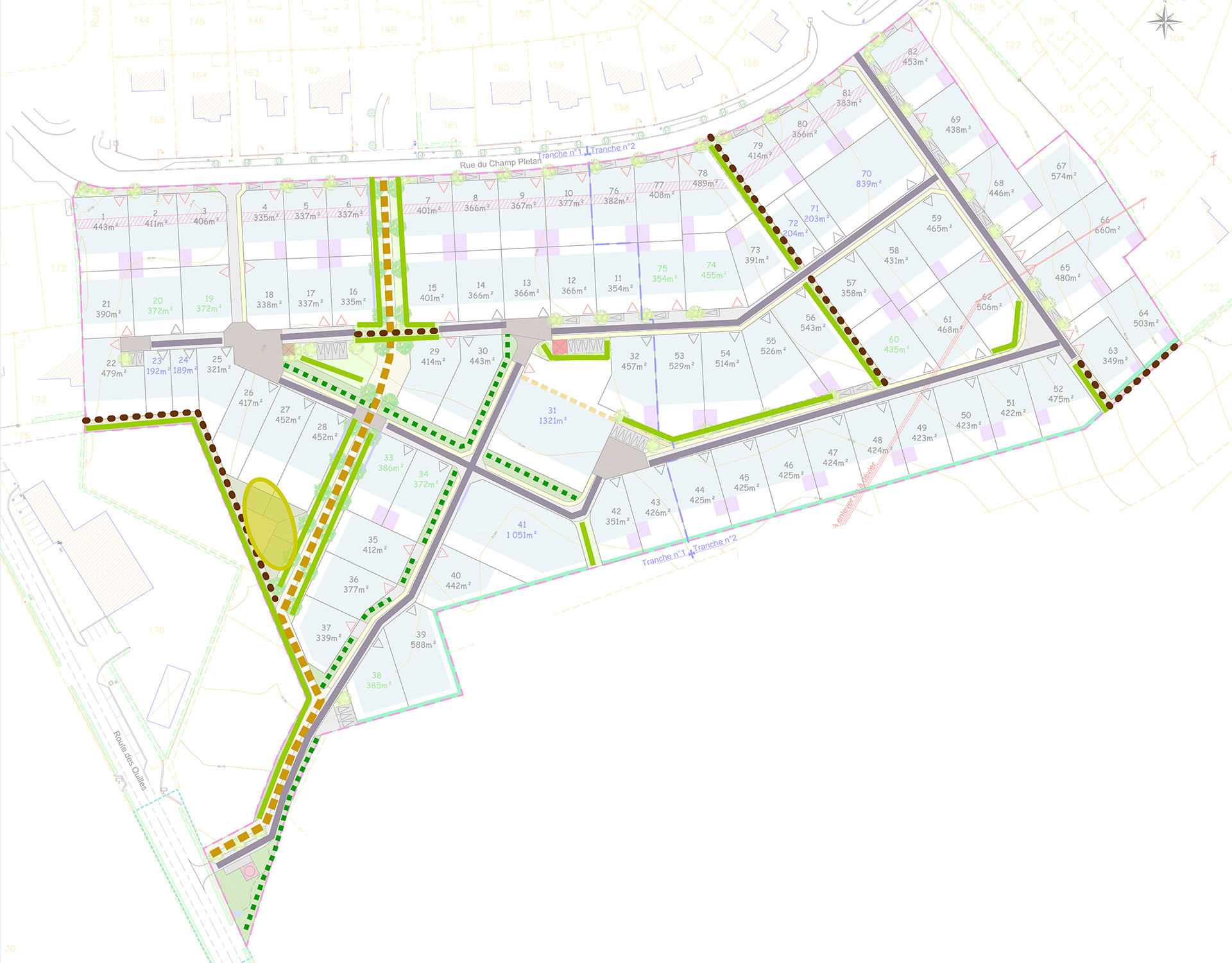 Hillion, projet du lotissement le Champs des Pommiers