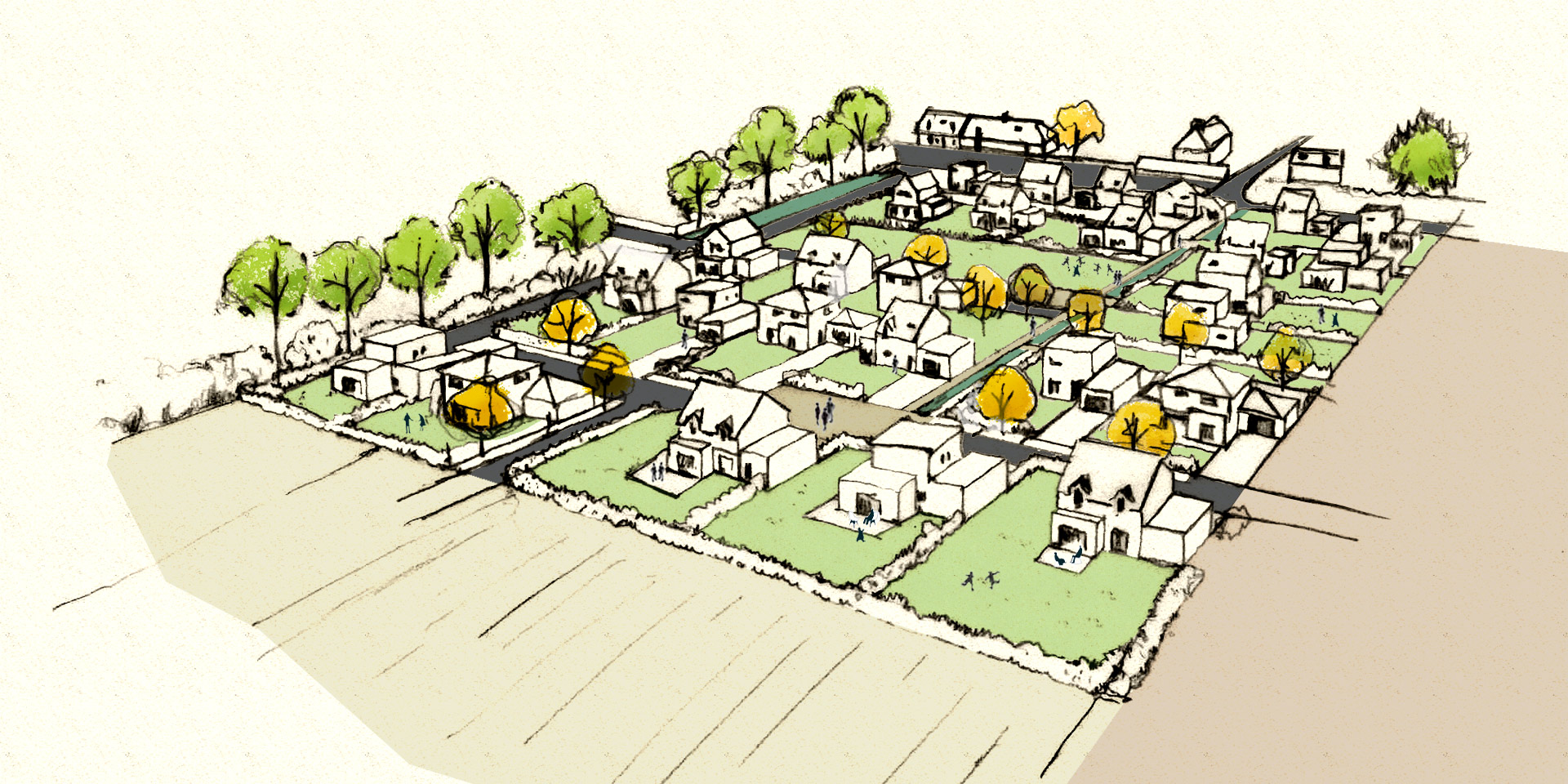 schéma d'intention pour le lotissement "Domaine du Mené" à Loudéac