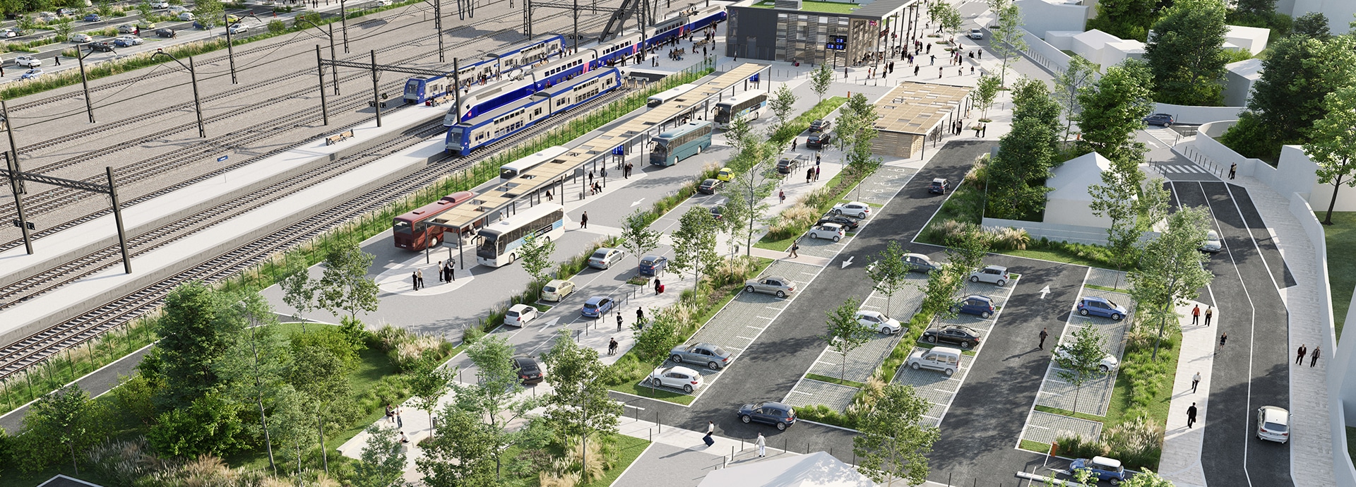 Aménagement urbain Pôle multimodal gare Auray