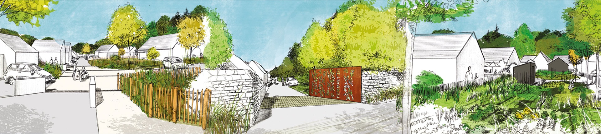 Etude paysagère, croquis